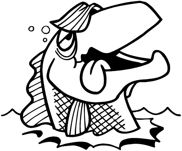Sick fish vinyl sticker. Customize on line. Environment Pollution Conservation 034-0182